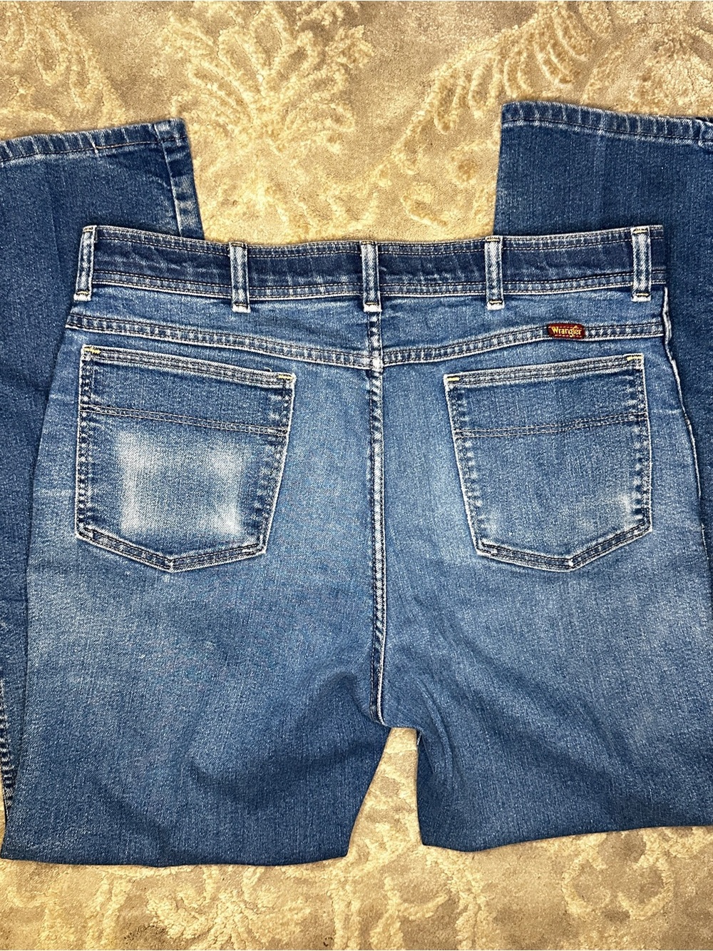 Vintage Wrangler Jeans Mens 38x32 Blue Denim Straight Leg Pants USA Made 85498PS